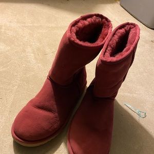 Mid calf red ugg boots